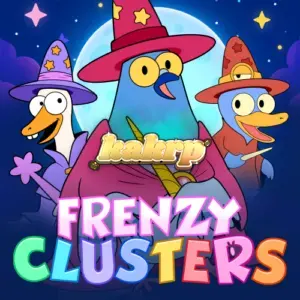 Tampilan visual slot Frenzy Clusters dengan grid 7x7 yang dinamis